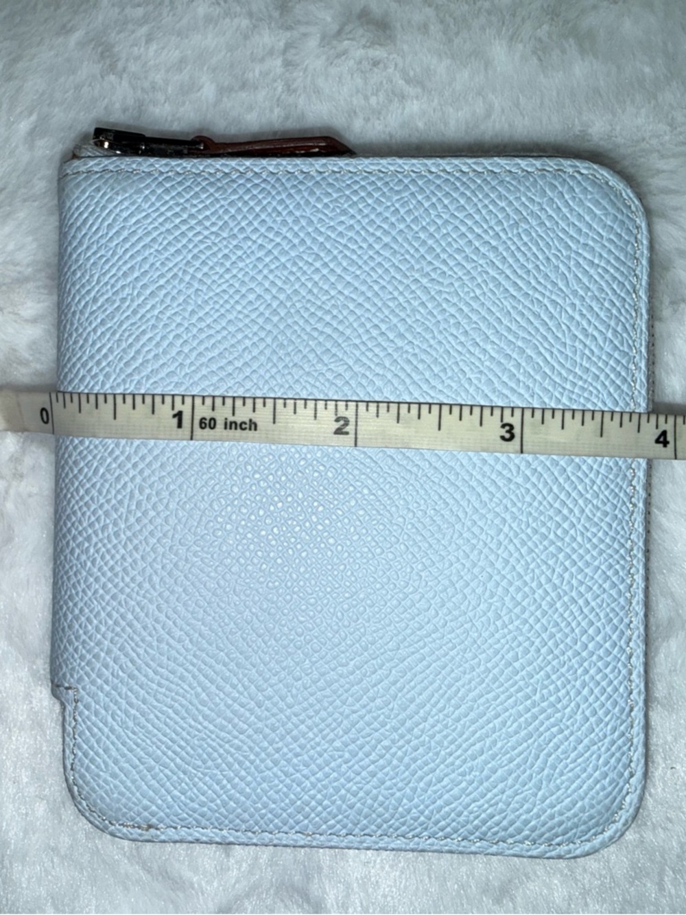 Hermès Silk In Compact Zip Wallet Blue Leather Bifold - Picture 15 of 16